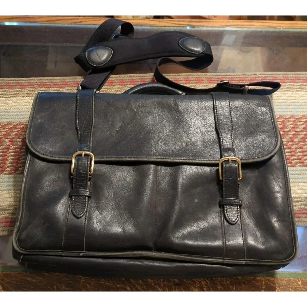 Vintage Leather JACK GEORGE‎ Professional Business Lawyer Briefcase Bag Mens